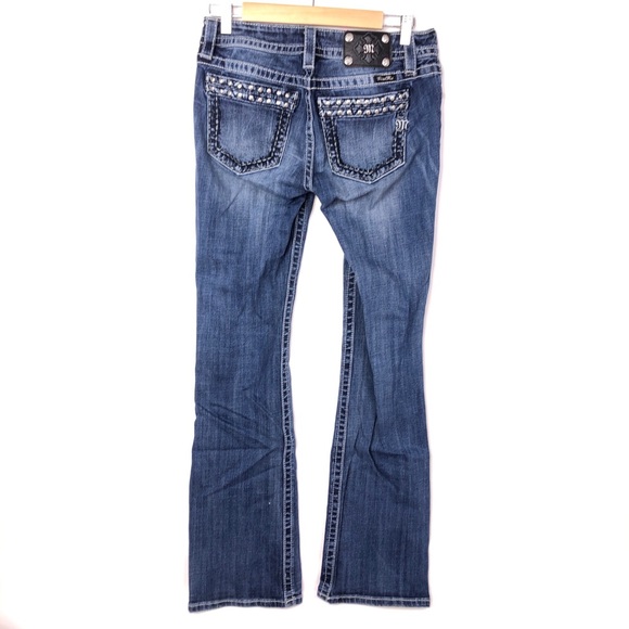 Miss Me Thick Stitch Mid Rise Boot Cut Jeans 27 - Picture 2 of 10